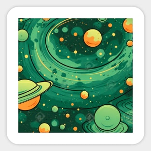 Green Galaxy Sticker